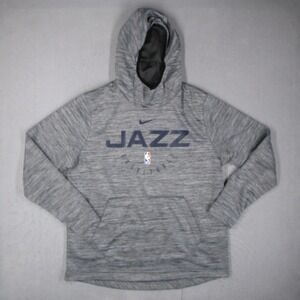Nike Utah Jazz NBA Hoodie Mens XL Grey Space Dye Dri-FIT Pullover 934554-091